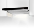 Okap podszafkowy teleskopowy AKPO WK-7 LIGHT GLASS 50 INOX CZARNY (500mm; kolor inox, front czarne szkło) - 1003448