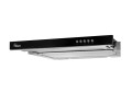 Okap podszafkowy teleskopowy AKPO WK-7 LIGHT GLASS 50 INOX CZARNY (500mm; kolor inox, front czarne szkło) - 947006