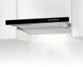Okap podszafkowy teleskopowy AKPO WK-7 LIGHT GLASS 50 INOX CZARNY (500mm; kolor inox, front czarne szkło) - 2107690