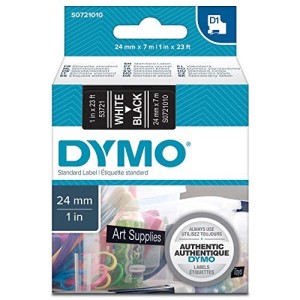 DYMO D1 - Standard Etykiety - Biały na czarnym - 24mm x 7m