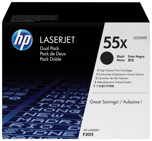 HP 55X zestaw 2 oryginalnych wkładów z czarnym tonerem LaserJet XL - 1933528