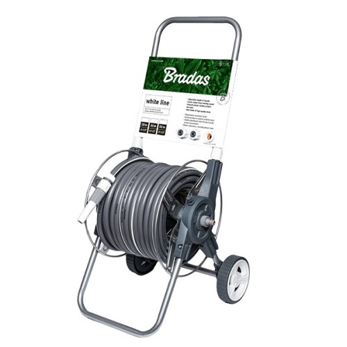 Bęben na wąż ogrodowy zestaw 30mb 1/2" na kołach White Silver Plus karta - 2515826