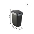 Rotho kosz na śmieci obrotowy TWIST srebrny 10L - 2517873