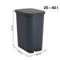 Rotho kosz na śmieci z pedałem RIBO niebieski 35L - 2517887