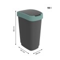 Rotho kosz na śmieci obrotowy TWIST zielony 50L - 2517905