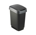 Rotho kosz na śmieci obrotowy TWIST srebrny 50L - 2517914