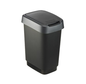 Rotho kosz na śmieci obrotowy TWIST srebrny 50L