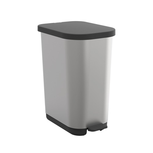 Rotho kosz na śmieci z pedałem RIBO srebrny 35L - 2517918