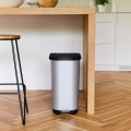 Rotho kosz na śmieci z pedałem RIBO srebrny 35L - 2517922