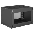 Szafa wisząca Intellinet BASIC, 6U, 540x400, Rack 19", szklane drzwi, FLATPACK, czarna - 1397541