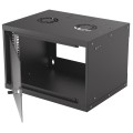 Szafa wisząca Intellinet BASIC, 6U, 540x400, Rack 19", szklane drzwi, FLATPACK, czarna - 1397542