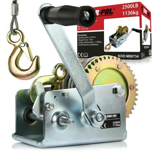 PRZYCIĄGARKA KORBOWA 1136 KG /MAR-POL 10m LINKI - 2220622