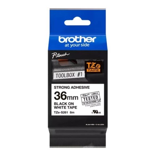 Taśma Brother TZe-S261 36mm x 8m (TZES261) - żółta, czarny nadruk - 2527887