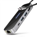 AXAGON HMC-6GLN Hub USB, 2x USB-A, 1x USB-C, 1x HDMI 2.0, 1x RJ45, 100 W PD – srebrny - 2538576