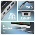 AXAGON HMC-6GLN Hub USB, 2x USB-A, 1x USB-C, 1x HDMI 2.0, 1x RJ45, 100 W PD – srebrny - 2517207