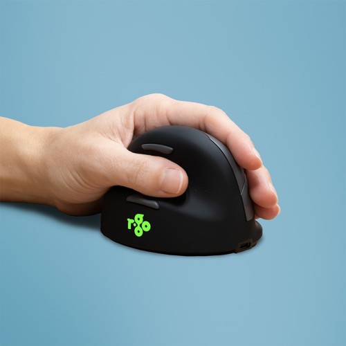 R-Go Pele HE ergonomiczna myszka lewa Bluetooth sidabrina - 2447931