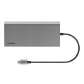 BELKIN HUB USB-C 8W1, 10 GBPS, 2X HDMI 4K SZARY - 2504647