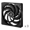 ARCTIC P12 Slim PWM PST Obudowa komputera Wentylator 12 cm Czarny 3 szt. - 2338499