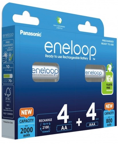 PANASONIC ENELOOP ZESTAW 4x AA 2000mAh + 4x AAA 800mAh - 2541959