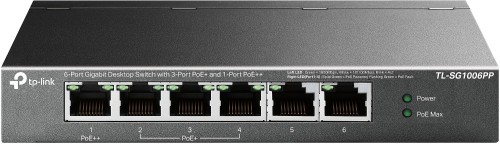 TP-Link TL-SG1006PP łącza sieciowe Nie zarządzany Gigabit Ethernet (10/100/1000) Obsługa PoE Szary - 2033577