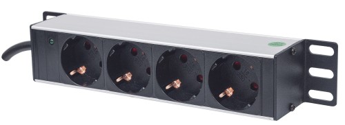 Intellinet 714020 rozdzielacz zasilania PDU 4 x gniazdo sieciowe 1U Szary - 1916509