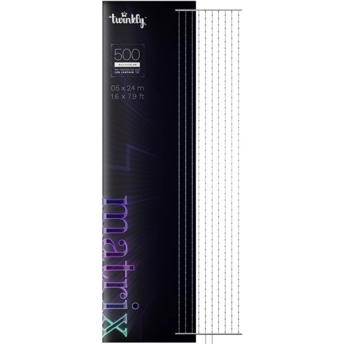 Twinkly Matrix – 500 RGB LED Lampki w kształcie pereł, przezroczysty przewód, 1.7x7.8ft typ wtyczki F - 2262324