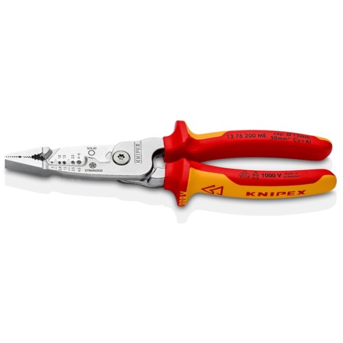 Knipex 13 76 200 ME narzędzie do zdejmowania izolacji Czerwony, Stal nierdzewna, Żółty - 2544115