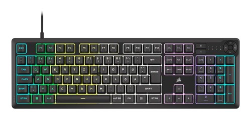 Klawiatura CORSAIR Tas K55 CORE BLACK RGB, Gumowa kopuła, Mechaniczna, USB - 2544528