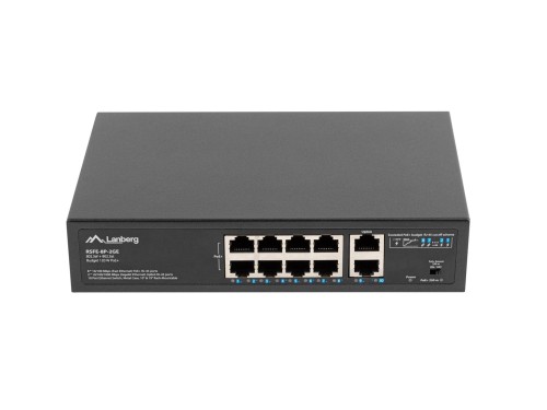 Lanberg Switch PoE+ Rack 10"/19" RSFE-8P-2GE-120 - 2549902