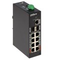 Dahua Technology PFS3211-8GT-120-V2 łącza sieciowe Nie zarządzany Gigabit Ethernet (10/100/1000) Obsługa PoE Montaż na biurku/ścianie Czarny - 1889669