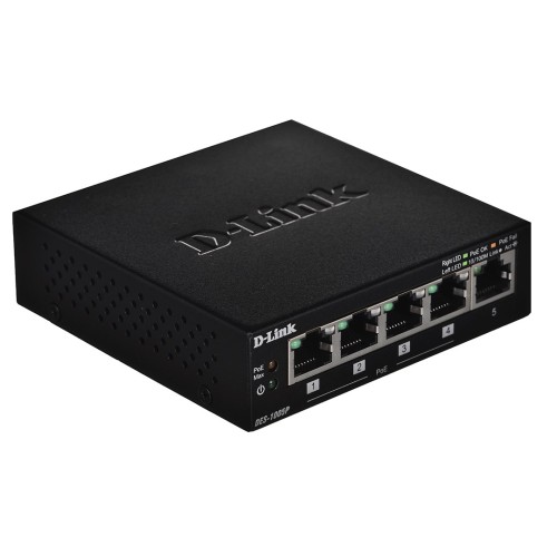 D-Link DES-1005P - Niezarządzany - L2 - Fast Ethernet (10/100) - Pełny dupleks - Power over Ethernet (PoE) - 2549946