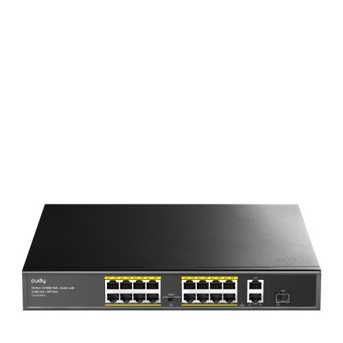 Cudy FS1018PS1 łącza sieciowe Fast Ethernet (10/100) Obsługa PoE Szary - 2549989