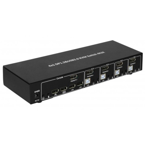 Techly IDATA DP-KVM4 przełącznik KVM Możliwości montowania w stelażu Czarny - 2550408