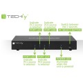 Techly IDATA DP-KVM4 przełącznik KVM Możliwości montowania w stelażu Czarny - 1310301