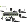Techly IDATA DP-KVM4 przełącznik KVM Możliwości montowania w stelażu Czarny - 1310299