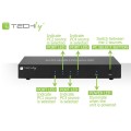 Techly IDATA DP-KVM4 przełącznik KVM Możliwości montowania w stelażu Czarny - 1462968