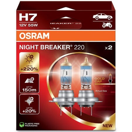 ŻARÓWKA HALOGENOWA DO SAMOCHODU OSRAM NIGHT BREAKER 220 H7 2 szt. - 2553832