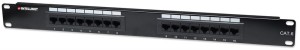 Patch panel UTP Cat6 16 portów, 1U, czarny