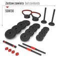 ZESTAW CIĘŻARÓW 6W1 HMS SGN130 (SZTANGA, SZTANGIELKI I KETTLEBELL) 30KG - 2555202