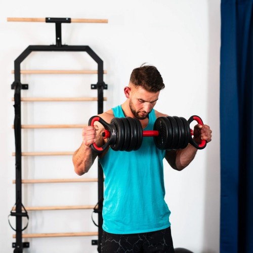 Zestaw ciężarów 6w1 HMS SGN120 (sztanga, sztangielki i kettlebell) 20kg - 2171807