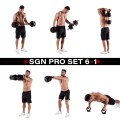 Zestaw ciężarów 6w1 HMS SGN120 (sztanga, sztangielki i kettlebell) 20kg - 2171803