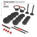Zestaw ciężarów 6w1 HMS SGN120 (sztanga, sztangielki i kettlebell) 20kg - 2171802