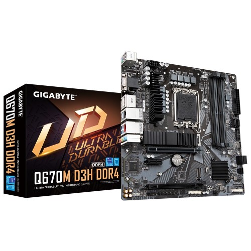 Płyta główna Gigabyte Q670M D3H DDR4 , Intel Q670, LGA1700, 4xDDR4, mATX - 2557850