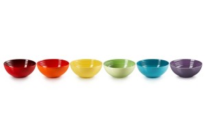 Le Creuset Signature Miseczki na płatki zbożowe Zestaw 6 szt. kamionka 16cm tęczowy