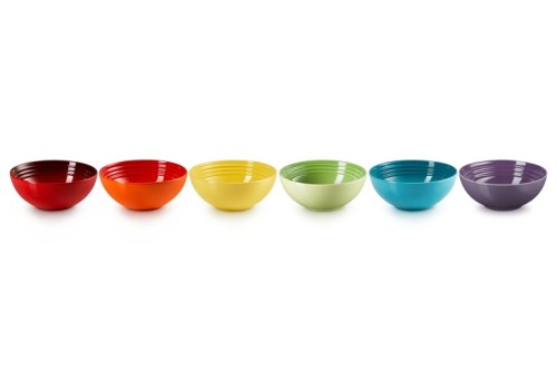 Le Creuset Signature Miseczki na płatki zbożowe Zestaw 6 szt. kamionka 16cm tęczowy - 2580566