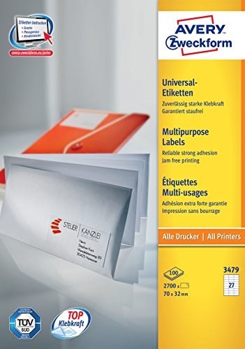Avery 3479 etykiet do nadruku Biały Samoprzylepne etykiety do drukowania - 2583722