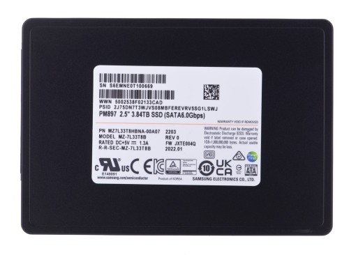 Dysk SSD Samsung PM897 3.84TB SATA 2.5" MZ7L33T8HBNA-00A07 (DWPD 3) - 1309736