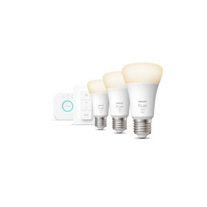 Philips Hue W Starter Kit 9,5W A60 E27 3szt, mostek, przełącznik Philips Hue Hue W Starter Kit 9,5W A60 E27, 3szt., mostek, przełącznik E27 9,5 W Ciepły Biały 2700K Bluetooth i Zigbee