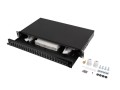 Przełącznica światłowodowa LANBERG 24xSC Duplex / 24xLC Quad Rack 19" 1U czarna + akcesoria - 2312856