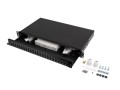 Przełącznica światłowodowa LANBERG 24xSC Duplex / 24xLC Quad Rack 19" 1U czarna + akcesoria - 2588280
